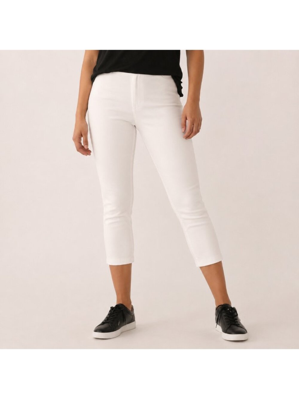 NEW DG2 Diane Gilman White Virtual Stretch Cropped Skinny Jeans - 8P Petite